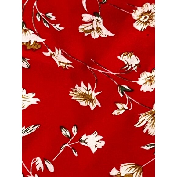 Kindred red floral wrap top flutter sleeve maxi dress size S - Picture 13 of 13